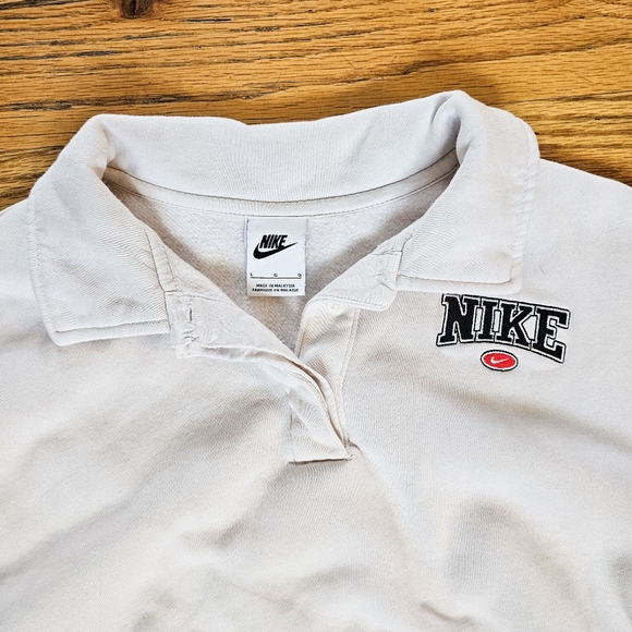 Nike Size L Phoenix Fleece Retro Crop Sweatshirt Quarter Zip Off White  ASOS - Picture 6 of 8
